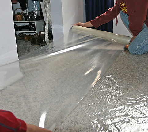 DIY bathroom remodeling carpet protection